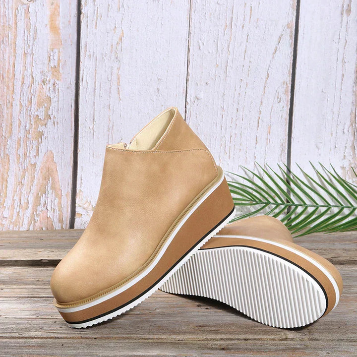 Serena | Side Zip Platform Wedge Ankle Boots