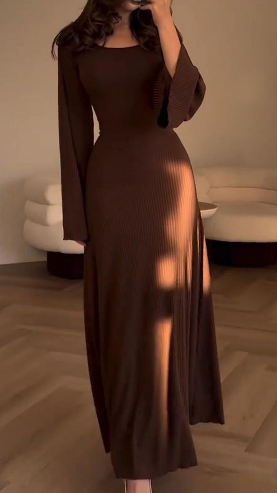 Bella | Graduation Ribbed Knit Maxi Dress