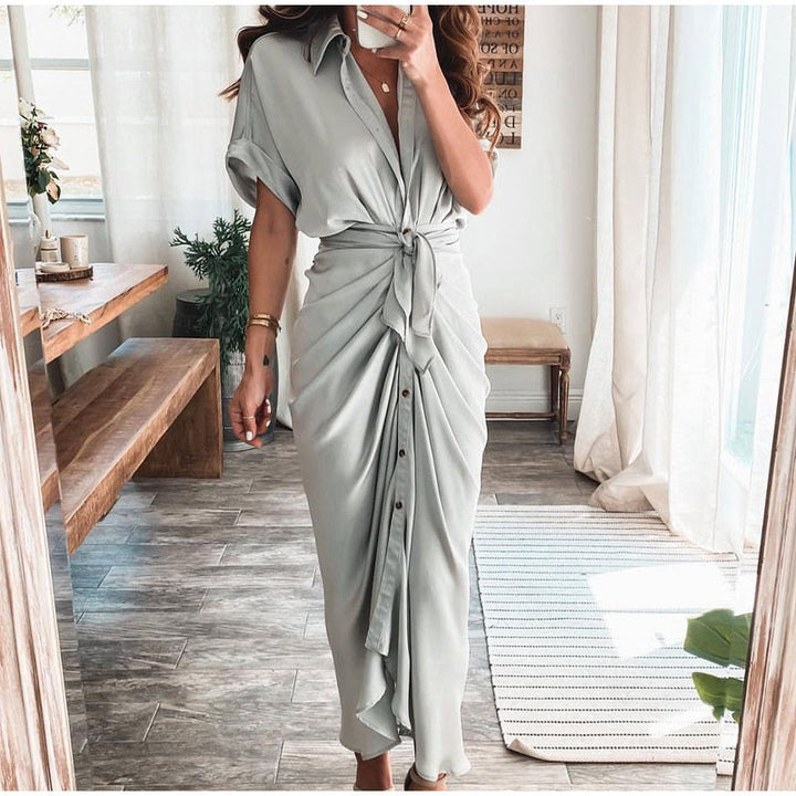 Freya | Wedding Guest Short Sleeve Shirt Dress