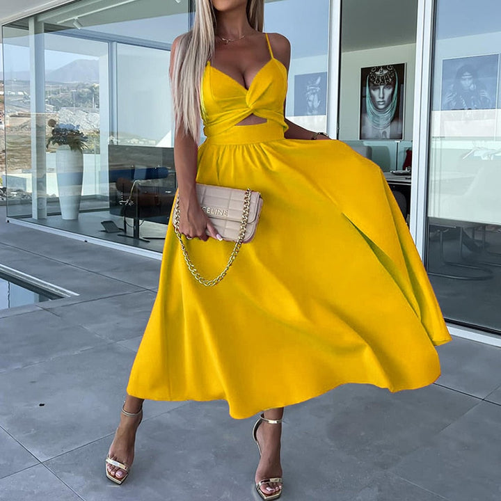 Olivia | Wedding Guest Cut Out Strappy Midi Dress