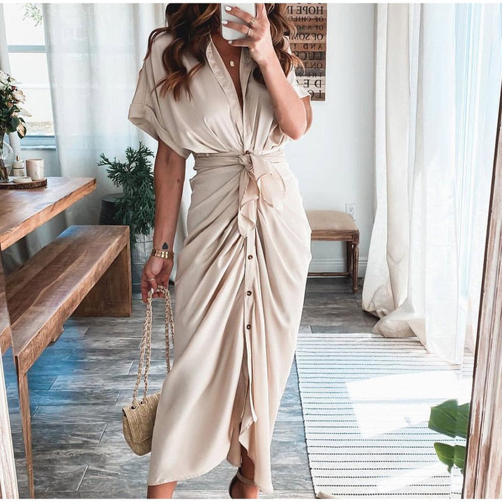 Freya | Wedding Guest Short Sleeve Shirt Dress