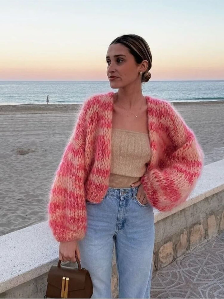Tahlia | Colour Block Chunky Knit Cardigan