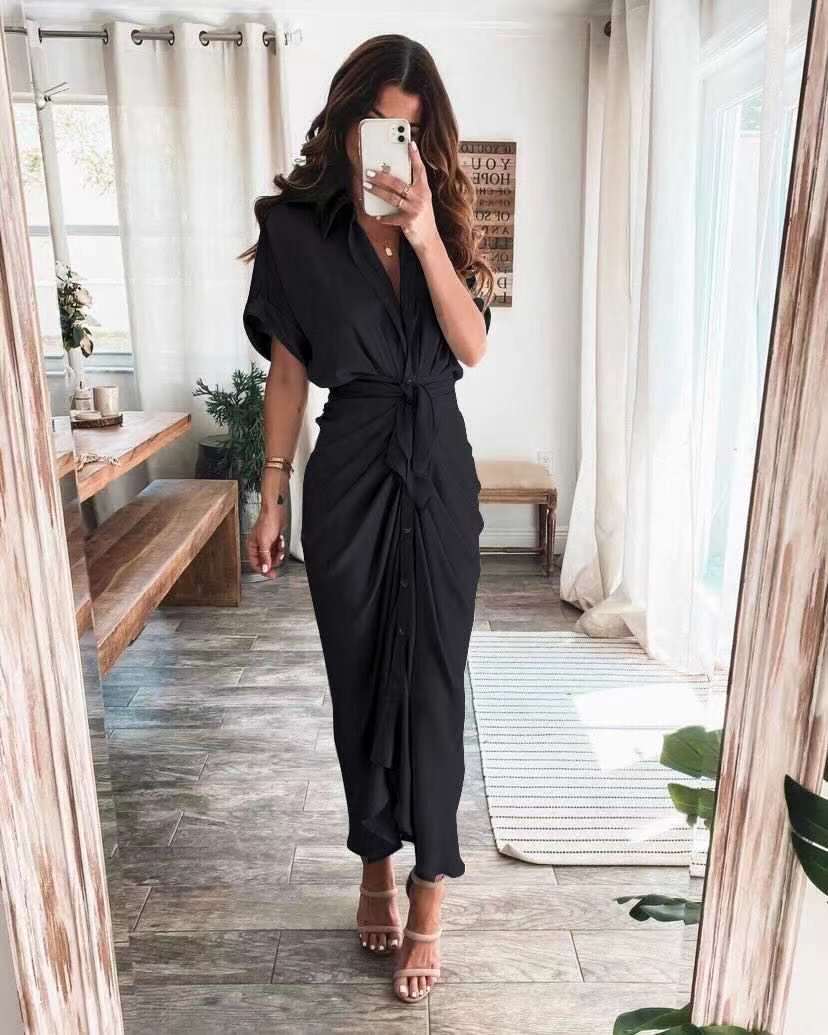 Freya | Wedding Guest Short Sleeve Shirt Dress