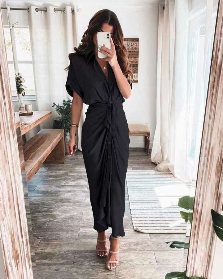 Freya | Wedding Guest Short Sleeve Shirt Dress