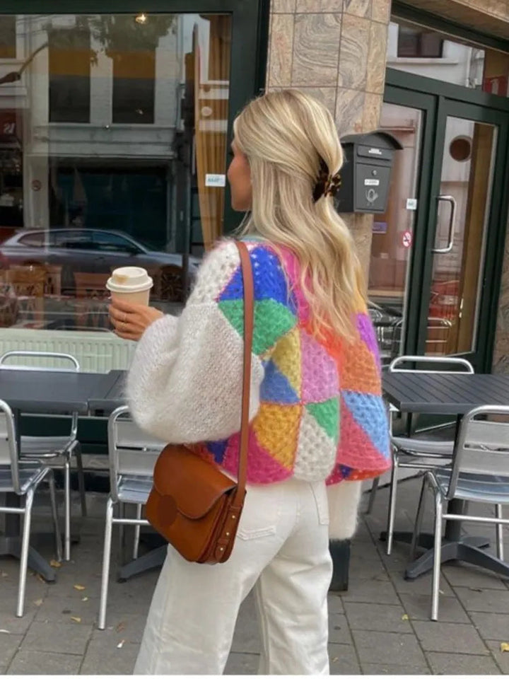 Tahlia | Colour Block Chunky Knit Cardigan