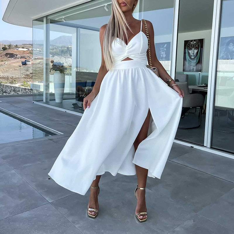 Olivia | Wedding Guest Cut Out Strappy Midi Dress