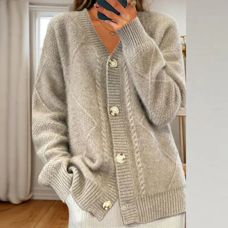 Sophie | Cable Knit Button Front Cardigan