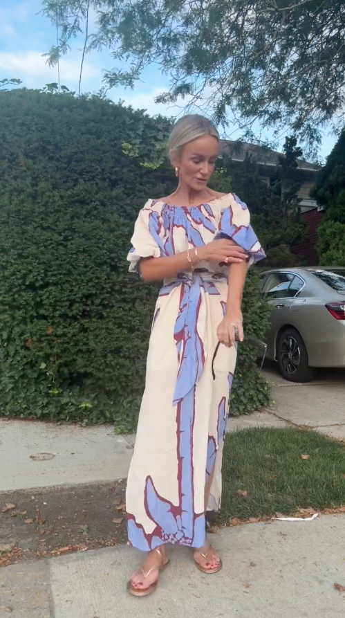 Sophia | Off Shoulder Botanical Print Maxi Dress