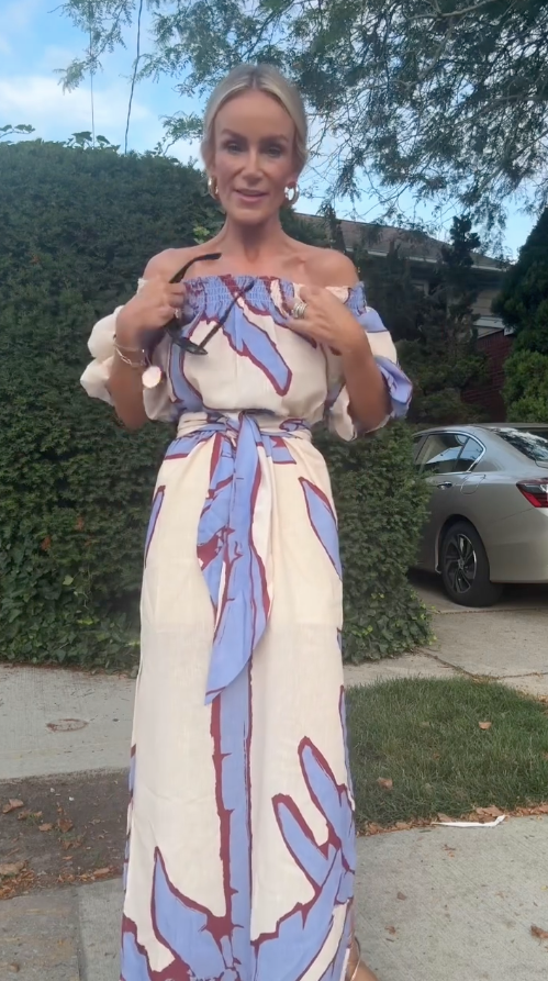 Sophia | Off Shoulder Botanical Print Maxi Dress