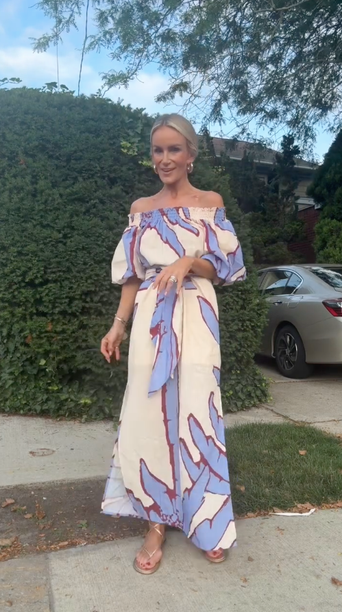 Sophia | Off Shoulder Botanical Print Maxi Dress