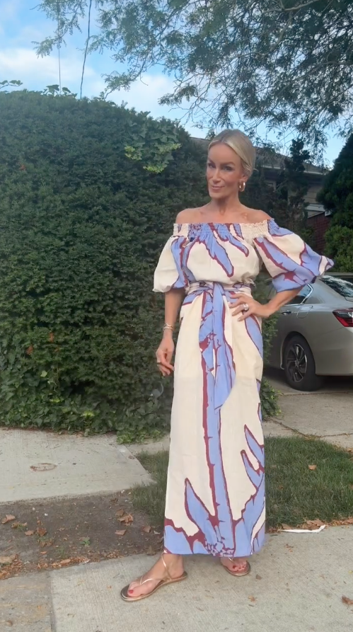 Sophia | Off Shoulder Botanical Print Maxi Dress