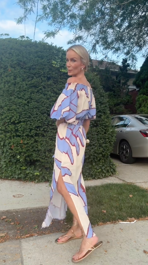 Sophia | Off Shoulder Botanical Print Maxi Dress