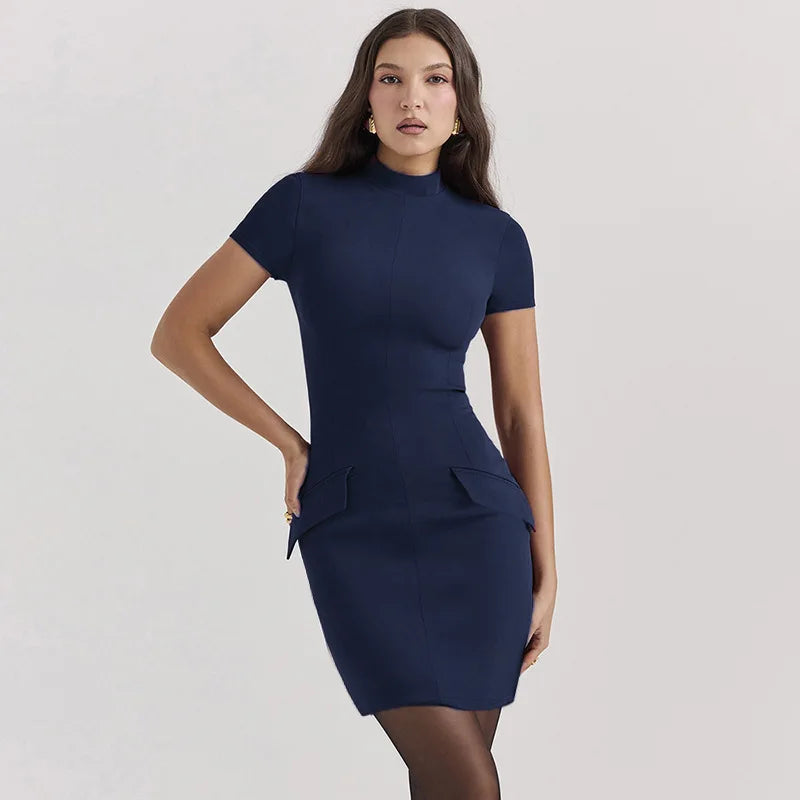 Freya | Graduation High Neck Bodycon Mini Dress