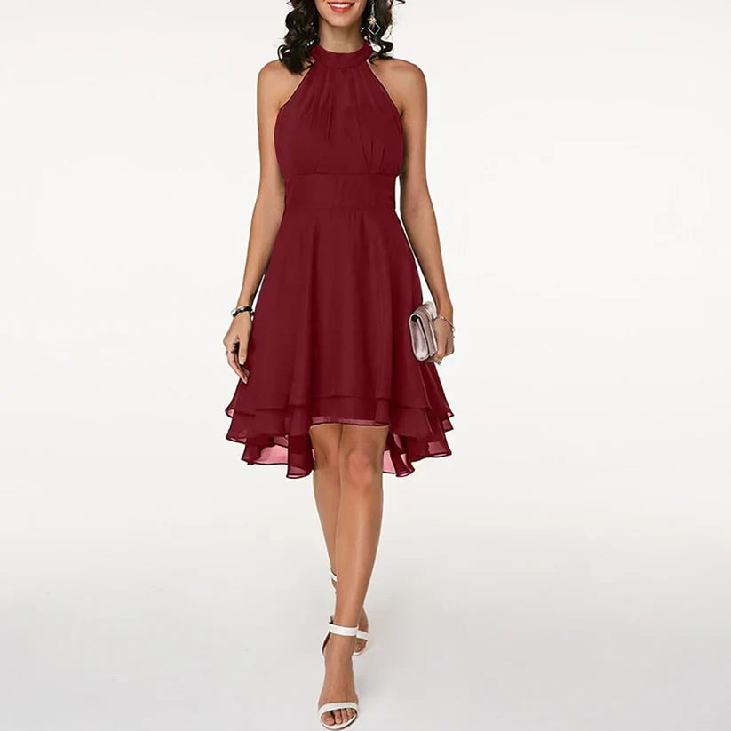 Isabella | Wedding Guest Halter Neck Midi Dress