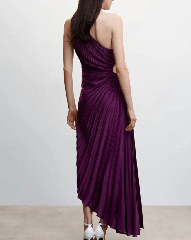 Karina | Prom One Shoulder Pleated Maxi Dress