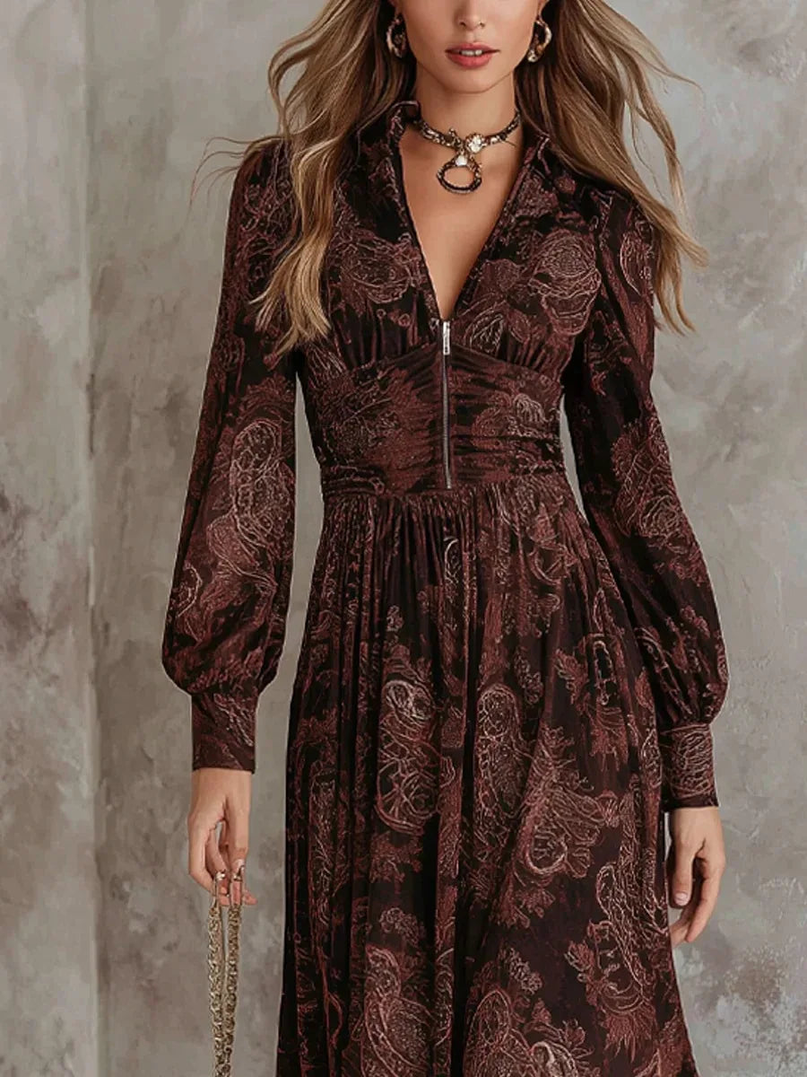 Amelia | Long Sleeve Boho Maxi Dress