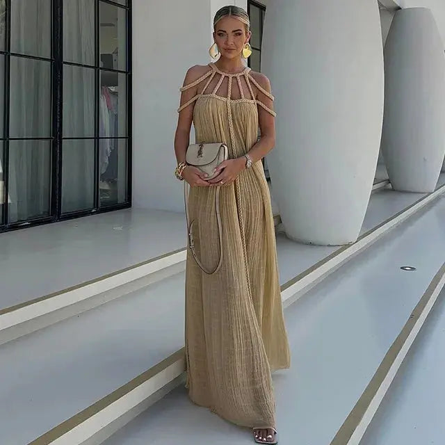 Natalia | Elegant Cut-Out Evening Maxi Dress