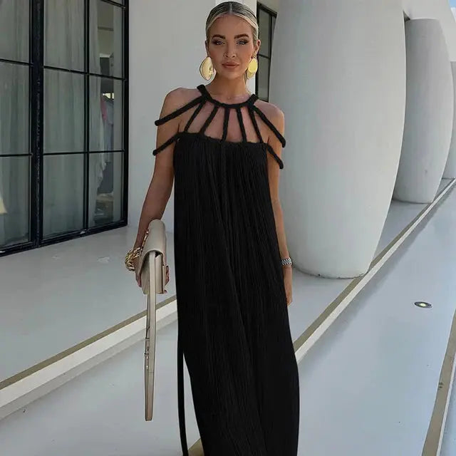 Natalia | Elegant Cut-Out Evening Maxi Dress