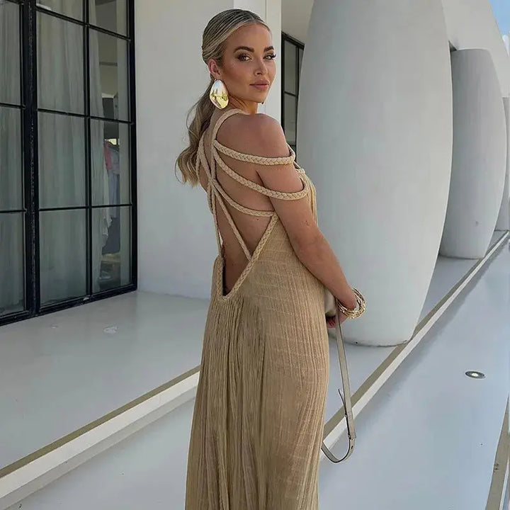 Natalia | Elegant Cut-Out Evening Maxi Dress