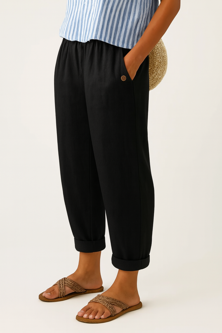 Eleanor | High Waisted Linen Trousers