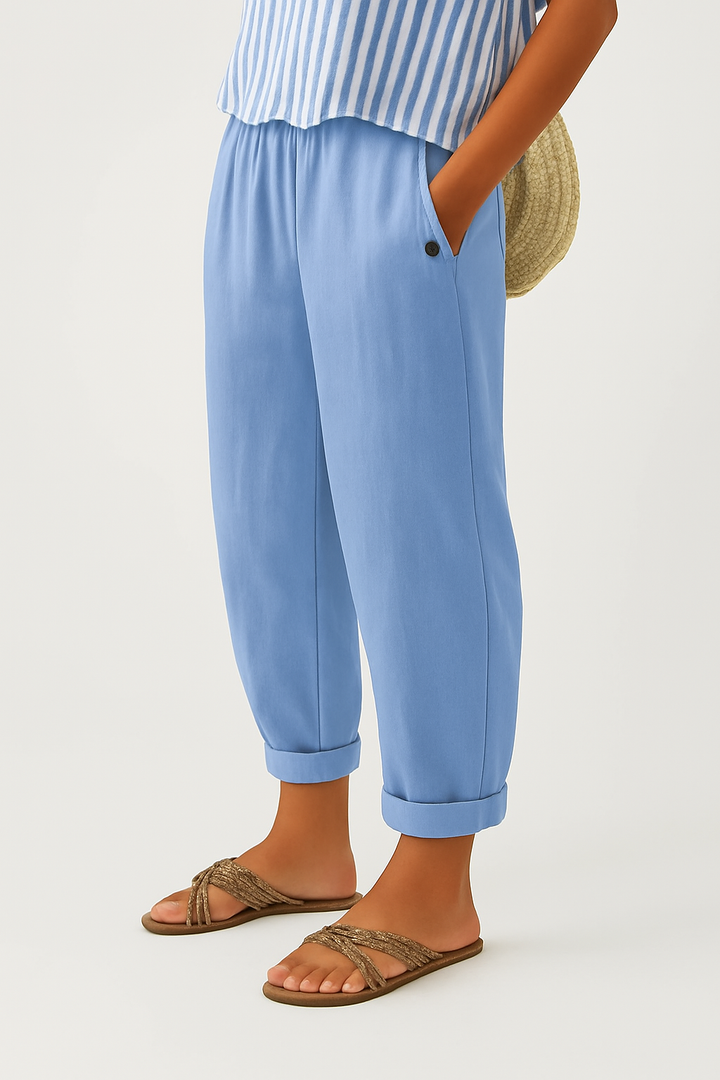 Eleanor | High Waisted Linen Trousers