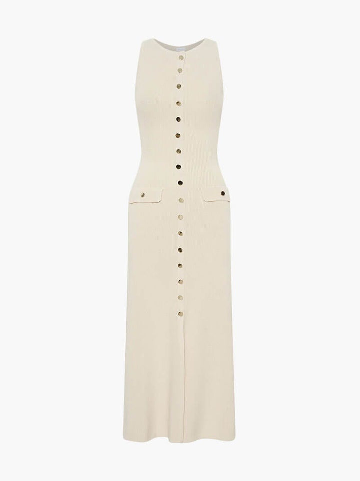 Alayna | Sleeveless Button Front Maxi Dress