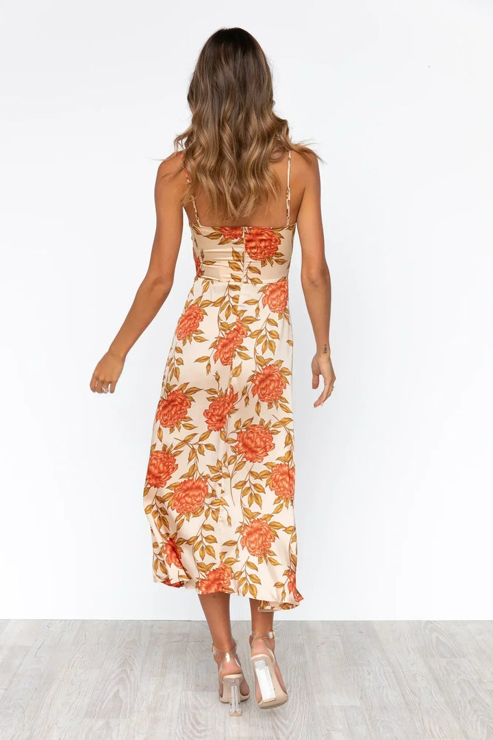 Sophia | Floral Tie Front Maxi Dress