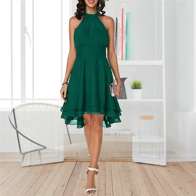 Eliana | Wedding Guest Halter Neck Mini Dress