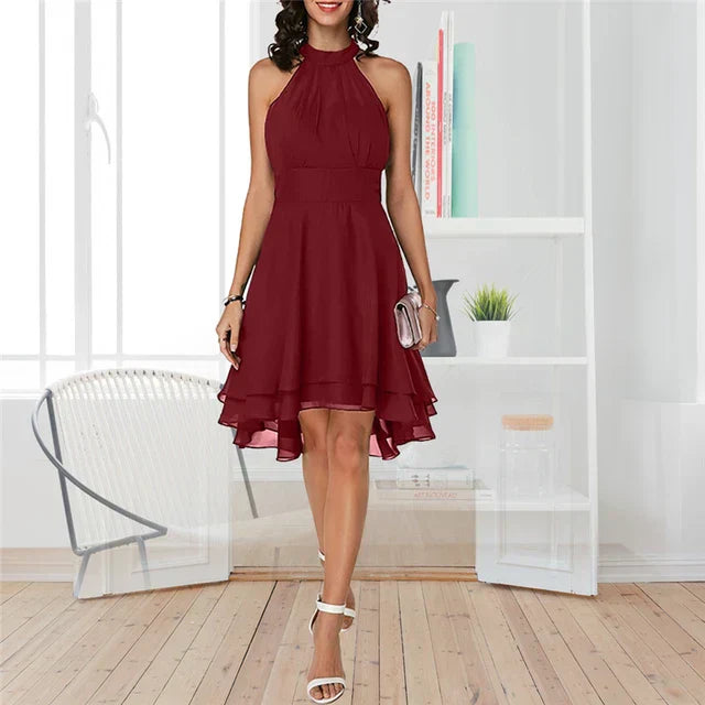 Eliana | Wedding Guest Halter Neck Mini Dress