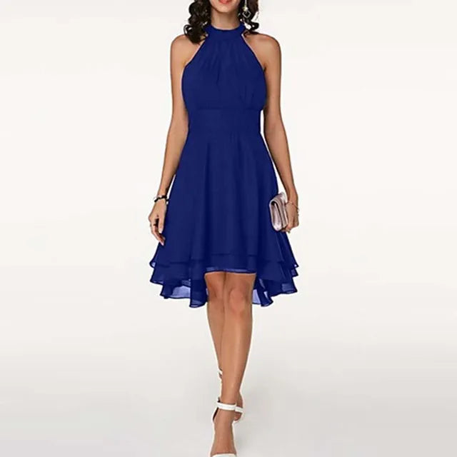 Eliana | Wedding Guest Halter Neck Mini Dress