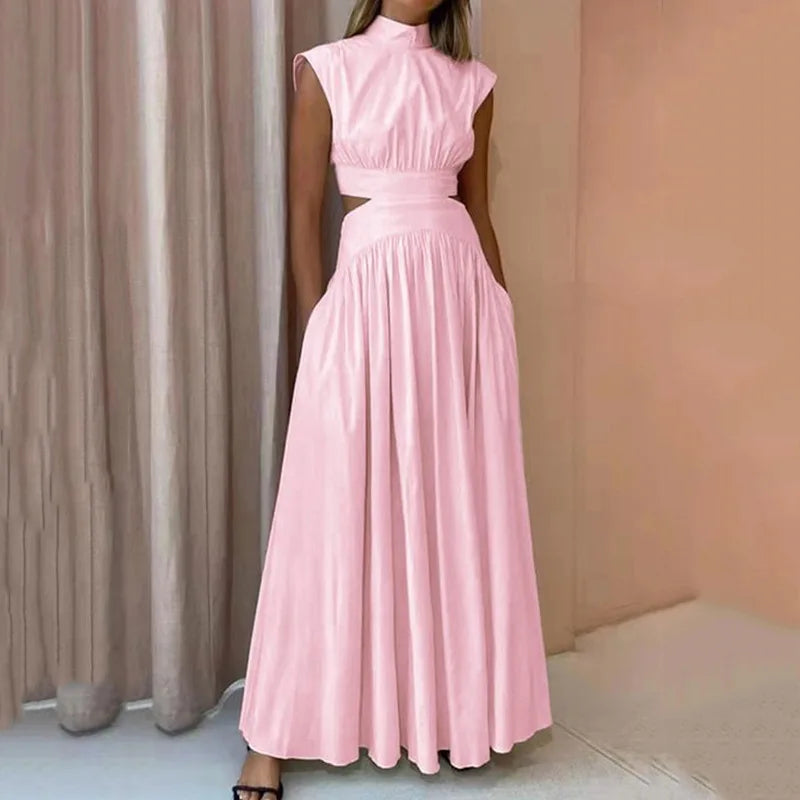 Clara | Wedding Guest Pleated Cut Out Midi Dress