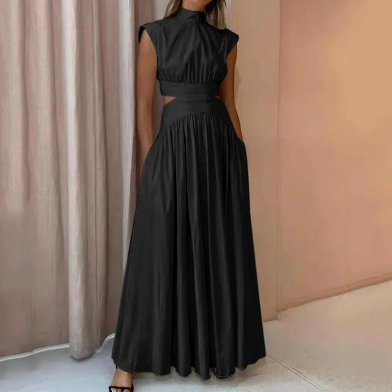 Clara | Wedding Guest Pleated Cut Out Midi Dress
