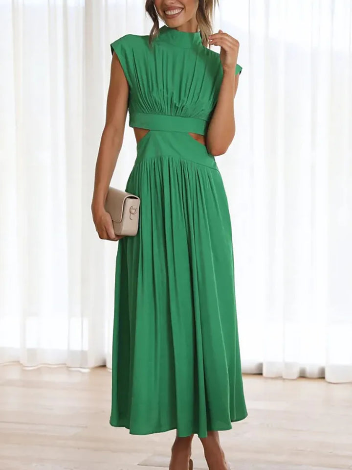 Clara | Wedding Guest Pleated Cut Out Midi Dress