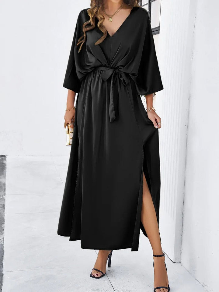 Zara | Wedding Guest V-Neck Split Maxi Dress