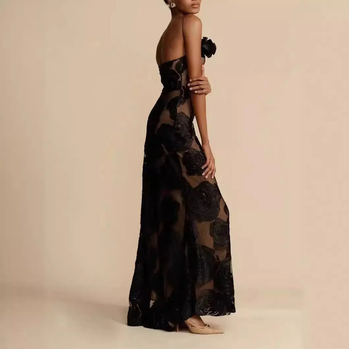 Jasmine | Floral One Shoulder Evening Maxi Dress