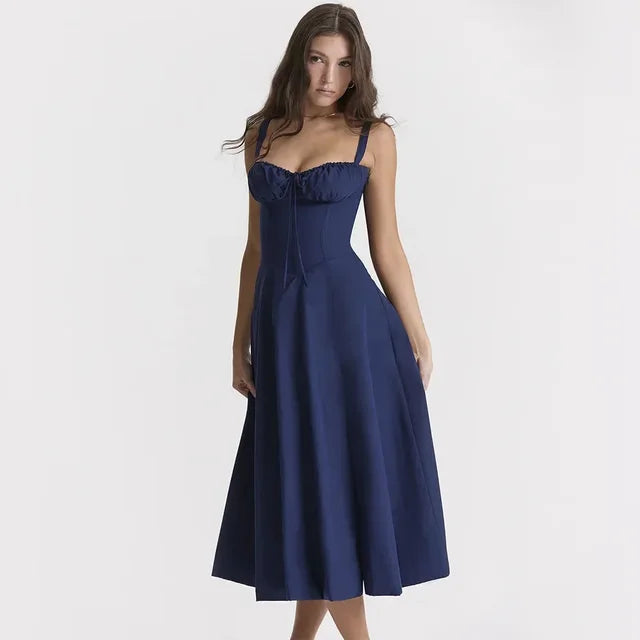 Freya | Sweetheart Neck A Line Midi Dress