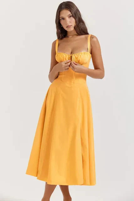Freya | Sweetheart Neck A Line Midi Dress