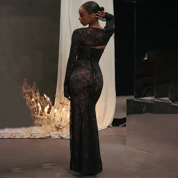 Amelia | Wedding Guest Long Sleeve Mermaid Dress