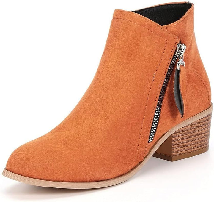 Serena | Side Zip Block Heel Ankle Boots