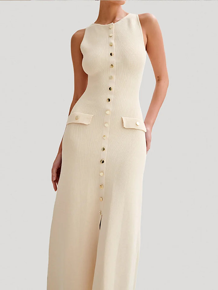 Victoria | Elegant Sleeveless Knit Maxi Dress