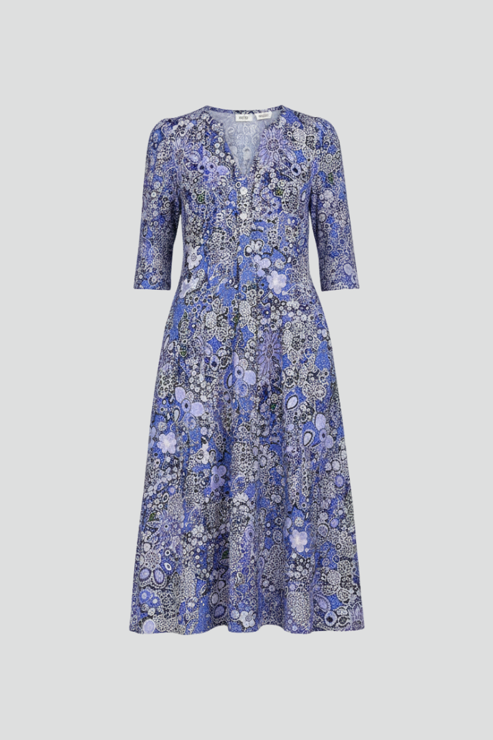 Amelia | Wedding Guest Printed V Neck Midi Dress