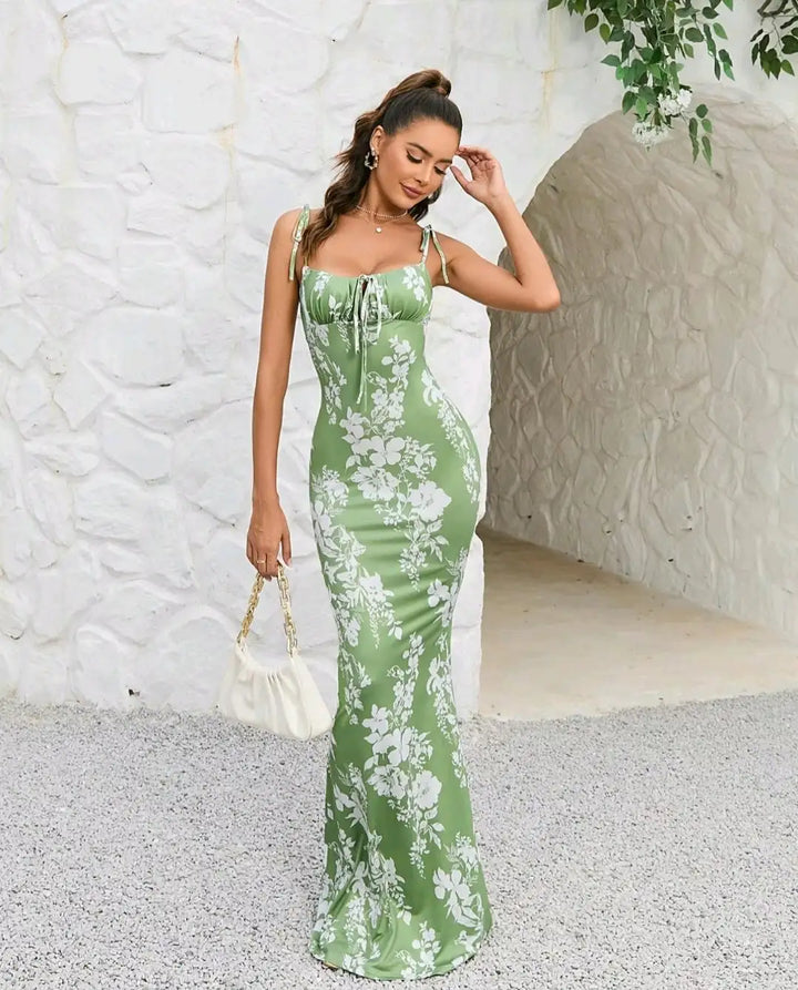 Emma | Prom Floral Bodycon Maxi Dress