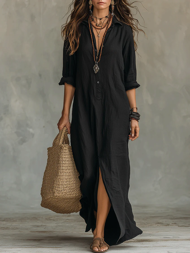 Eliza | Summer Button Front Maxi Dress