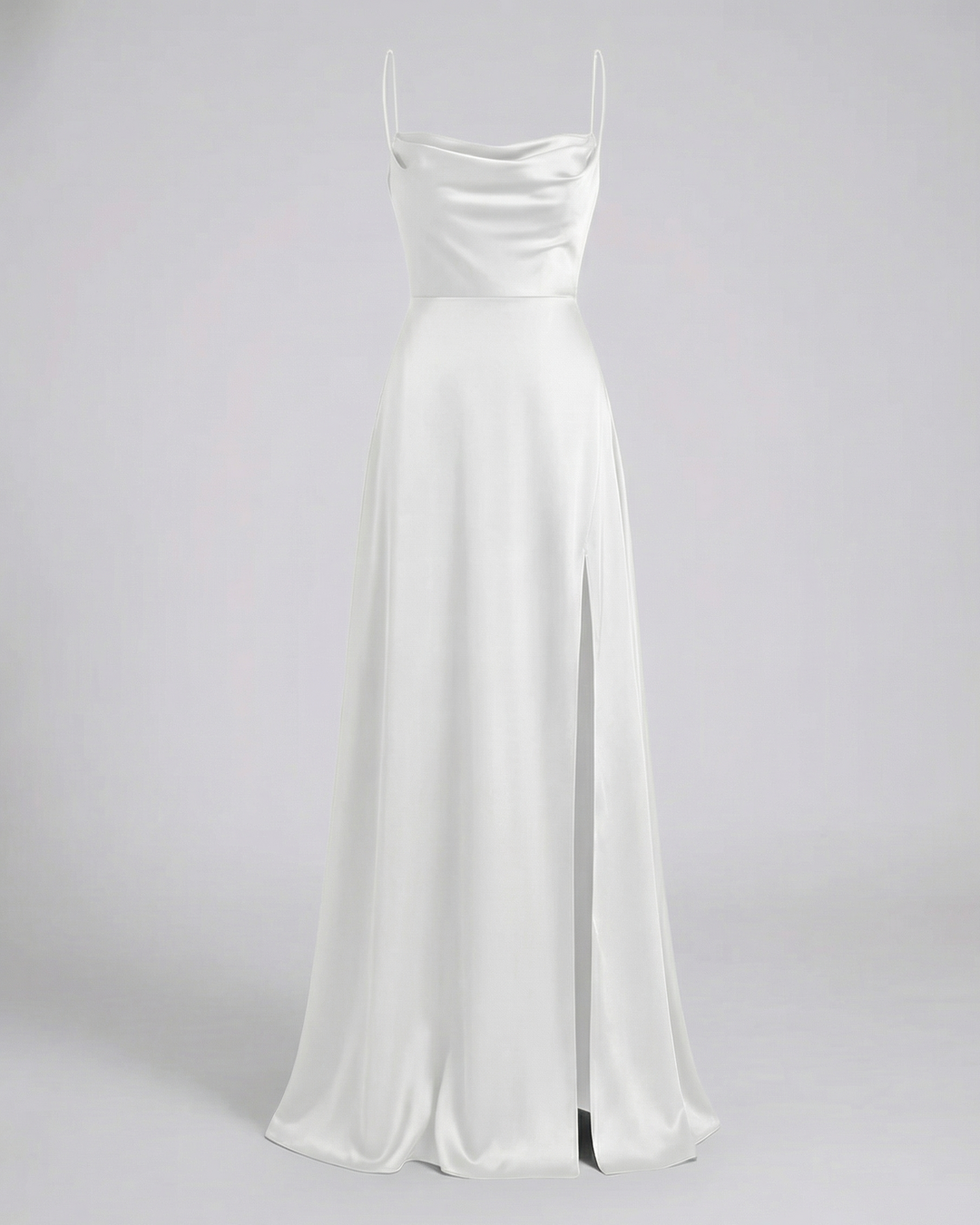 Sophia | Wedding Guest Satin High Split Maxi Dress