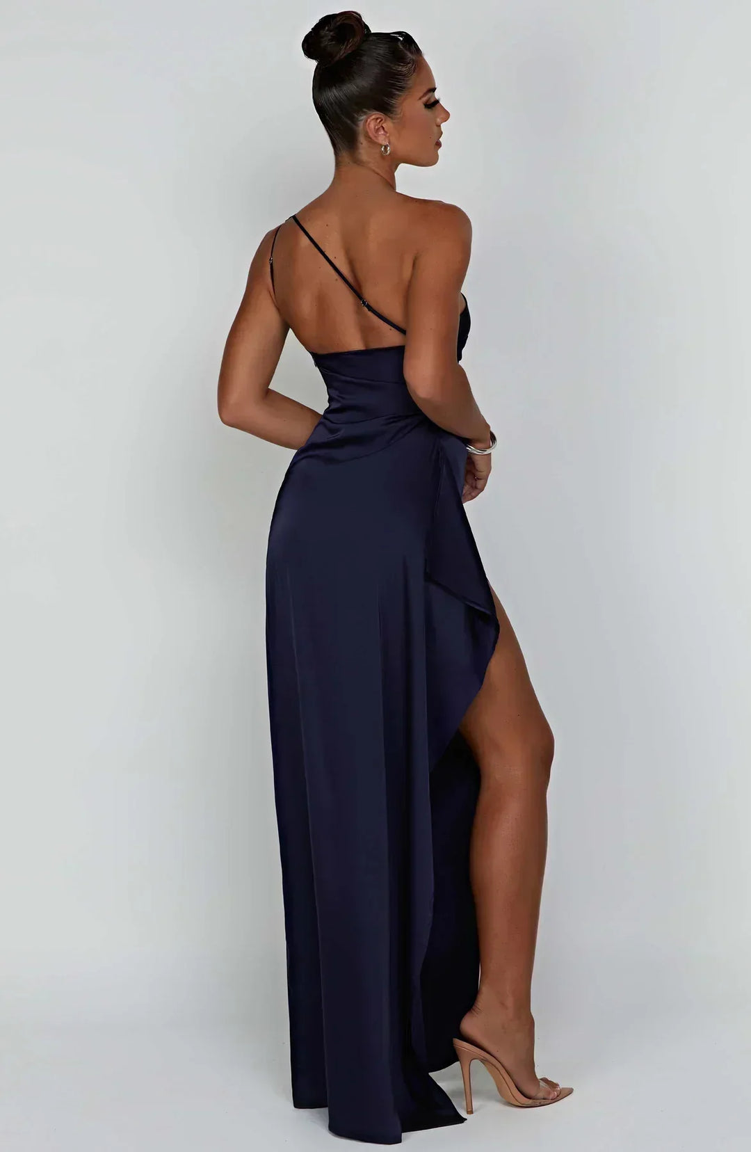 Giselle | Wedding Guest One Shoulder High Split Maxi Dress