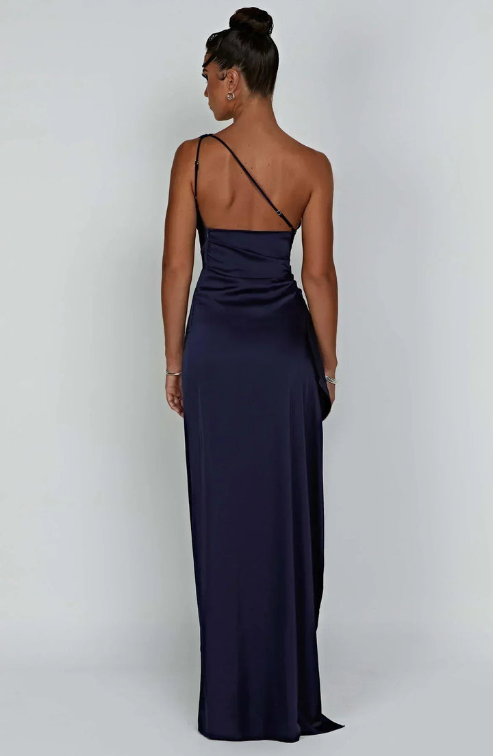 Giselle | Wedding Guest One Shoulder High Split Maxi Dress