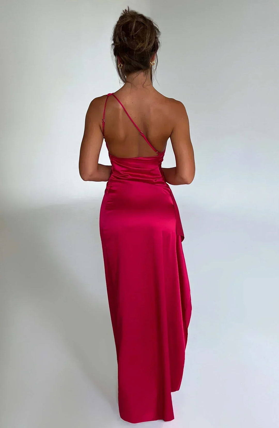Giselle | Wedding Guest One Shoulder High Split Maxi Dress