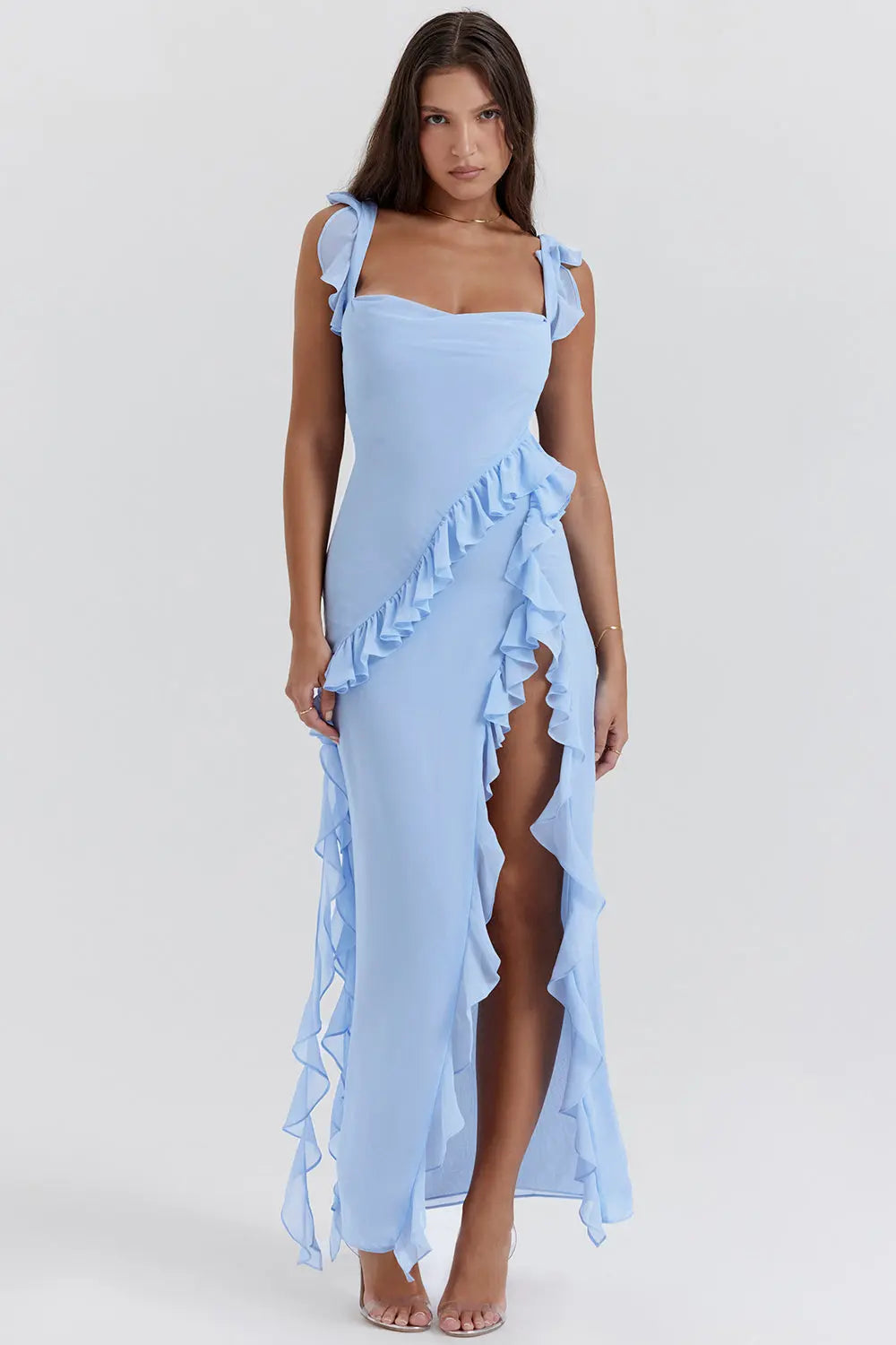 Matilda | Prom Ruffle Split Maxi Dress