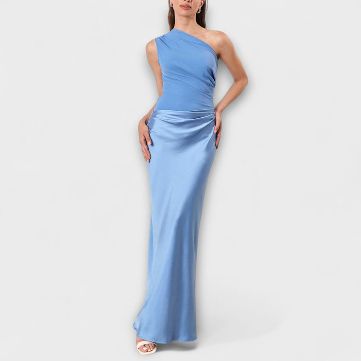 Valentina | Prom One Shoulder Satin Maxi Dress
