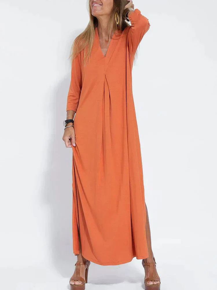 Daphne | Relaxed V-Neck Maxi Dress